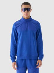 4F Bluza dresowa nierozpinana bez kaptura męska - niebieska XL. Niebieskie bluzy sportowe męskie 4F, m, bez wzorów, z bawełny, bez kaptura. W wyprzedaży za 99.99 zł.