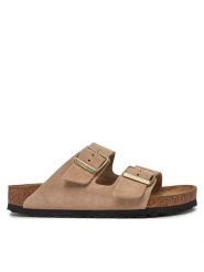 Birkenstock Klapki Arizona 1029260 Beżowy. Brązowe klapki damskie Birkenstock, bez wzorów, ze skóry, bez obcasa, bez zapięcia. Za 539.99 zł.