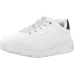Buty SKECHERS UNO LITE-METALLIC MO Biały. Białe obuwie trekkingowe damskie Skechers, z materiału, bez zapięcia. Za 188.99 zł.