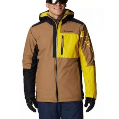Płaska kurtka męska Columbia Timberturner II. Brązowe kurtki sportowe męskie Columbia, m, bez wzorów, bez kaptura, narciarskie. Za 999.00 zł.