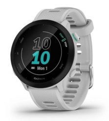 Zegarek Garmin Forerunner 55, 42mm MIP White. Białe zegarki sportowe Garmin, bez wzorów. Za 799.99 zł.