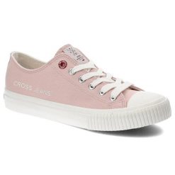 Różowe Trampki Cross Jeans Damskie Modne Obuwie. Czerwone trampki i tenisówki damskie Cross Jeans, z aplikacjami, z jeansu, bez zapięcia. Za 139.00 zł.