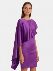 Lauren Ralph Lauren Sukienka koktajlowa 253925915001 Fioletowy Regular Fit. Fioletowe sukienki damskie Lauren Ralph Lauren, bez wzorów, z syntetyku, wizytowe, bez kołnierzyka, bez ramiączek. Za 819.99 zł.