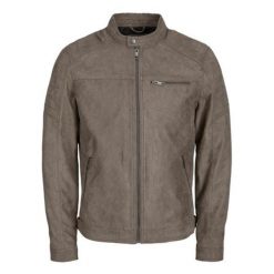 Kurtka Jack & Jones Rocky zamszowa falcon. Kurtki męskie Jack&Jones, bez wzorów, z zamszu, bez kaptura. Za 338.36 zł.