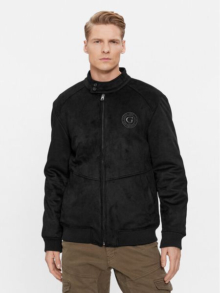 Guess Kurtka przejściowa M4RL09 WFW52 Czarny Regular Fit. Czarne kurtki męskie Guess, m, z aplikacjami, z syntetyku, bez kaptura. Za 469.99 zł.