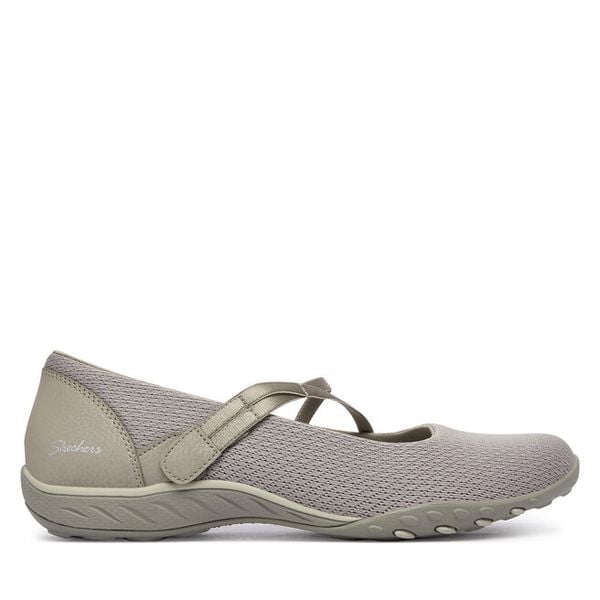Baleriny Skechers. Szare balerinki damskie Skechers, bez wzorów, bez obcasa, bez zapięcia. Za 249.99 zł.
