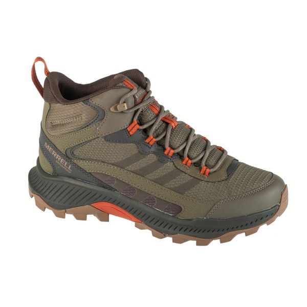 Buty trekkingowe męskie, Speed Strike 2 Mid WP. Zielone trekkingi męskie Merrell, z gumy, za kostkę, bez zapięcia. Za 579.99 zł.
