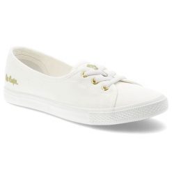 Trampki damskie Lee Cooper, cholewka z materiału tekstylnego elastyczne sznurówki na płaskiej podeszwie, białe, LCW-26-02-4043L SVL-395. Białe trampki i tenisówki damskie Lee Cooper, bez wzorów, bez zapięcia. Za 119.00 zł.