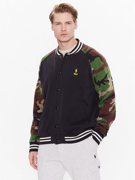 Polo Ralph Lauren Bluza 710890934001 Czarny Regular Fit. Czarne bluzy męskie Polo Ralph Lauren, m, bez wzorów, z bawełny, bez ramiączek, bez kaptura. Za 669.00 zł.