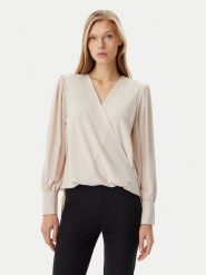 Rinascimento Bluzka CFC0122866003 Beżowy Regular Fit. Brązowe bluzki damskie Rinascimento, l, bez wzorów, z syntetyku, bez kołnierzyka, bez ramiączek. Za 169.99 zł.