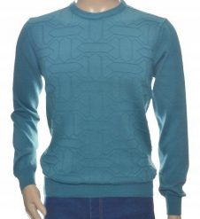 Sweter męski z bawełny elegancki bawełniany morski 100% bawełna M. Zielone swetry męskie Giovane Ricco, m, bez wzorów, z bawełny, eleganckie, bez kołnierzyka, bez ramiączek. Za 99.00 zł.