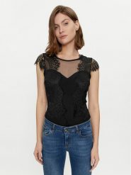 Rinascimento Body CFC0117443003 Czarny Slim Fit. Czarne body Rinascimento, bez wzorów, z syntetyku. Za 189.99 zł.