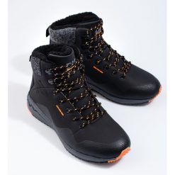 Ciepłe wysokie buty trekkingowe męskie Dk czarne. Czarne trekkingi męskie bez zapięcia. Za 227.37 zł.