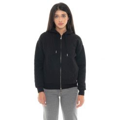 Leone 1947 Braid Damen, Bluza z geflochtenem Stoff, Kapuze, Reißverschluss. Czarne bluzy damskie LEONE 1947 APPAREL, bez wzorów, sportowe, bez ramiączek, bez kaptura. W wyprzedaży za 191.56 zł.