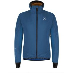 MONTURA Kurtka męska Alp Race Jacket deep blue/mandarino-S. Niebieskie kurtki męskie MONTURA, m, bez wzorów, z materiału, z kapturem. Za 713.89 zł.