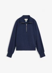 Bluza ze stójką, z miękkiego materiału scuba. Czerwone bluzy damskie bonprix, bez wzorów, bez ramiączek, bez kaptura. Za 112.99 zł.