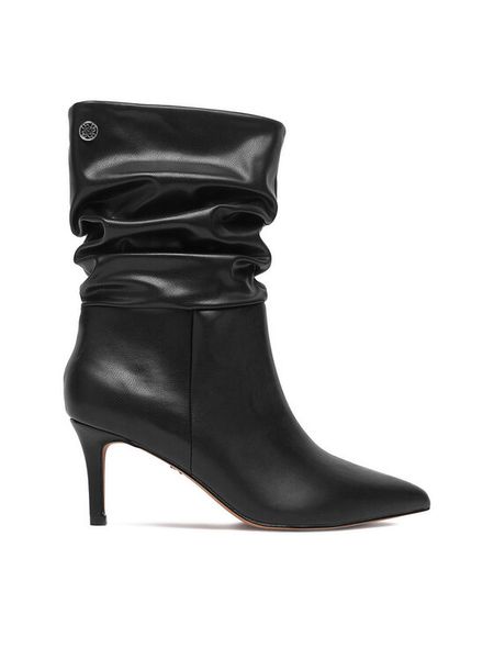 Nine West Botki CEO-SAMIRA-02 Czarny. Czarne botki damskie Nine West, bez wzorów, ze skóry, bez obcasa, na szpilce, bez zapięcia. Za 299.99 zł.