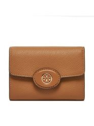 Tory Burch Portfel 165002 Brązowy. Brązowe portfele damskie Tory Burch, ze skóry. Za 569.99 zł.