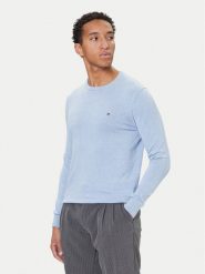 Tommy Hilfiger Sweter MW0MW28046 Błękitny Regular Fit. Niebieskie swetry męskie Tommy Hilfiger, m, bez wzorów, z bawełny, bez kołnierzyka, bez ramiączek. Za 469.99 zł.
