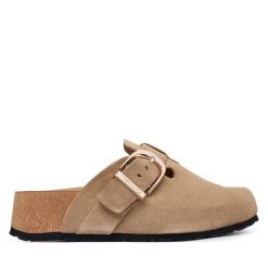 Klapki Tamaris. Brązowe klapki damskie Tamaris, bez wzorów, bez obcasa, bez zapięcia. Za 379.99 zł.