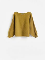 Sweter z bawełną - oliwkowy. Zielone swetry nierozpinane damskie Reserved, l, bez wzorów, z bawełny, bez kołnierzyka, bez ramiączek. Za 119.99 zł.