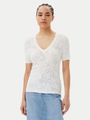 Morgan Sweter 251-MPALM Biały Regular Fit. Białe swetry nierozpinane damskie Morgan, s, bez wzorów, z syntetyku, bez kołnierzyka, bez ramiączek. Za 189.99 zł.