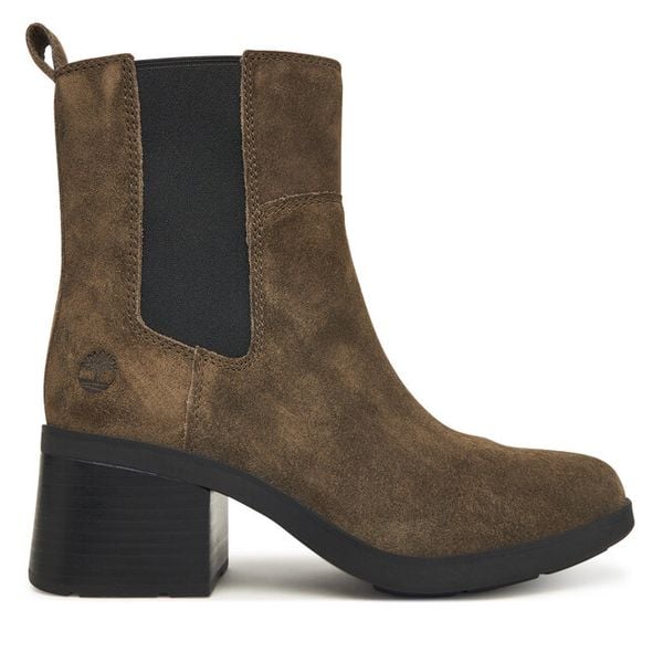 Botki Timberland. Brązowe botki damskie Timberland, bez wzorów, bez obcasa, na słupku, bez zapięcia. Za 659.99 zł.