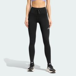 Legginsy Run Essentials Winterized Full Length. Czarne legginsy damskie Adidas, bez wzorów, z elastanu. Za 259.00 zł.