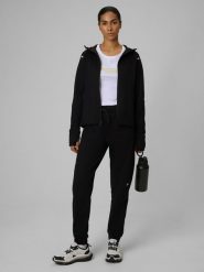 4F Spodnie dresowe joggery damskie - czarne XL. Czarne spodnie dresowe damskie 4F, bez wzorów, z dresówki, sportowe. Za 159.99 zł.