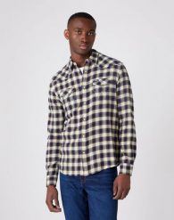 WRANGLER LS WESTERN SHIRT MĘSKA KOSZULA NAVY W5A0B3114 112129935. Niebieskie koszule męskie Wrangler, m, bez wzorów, bez kołnierzyka, bez ramiączek. Za 129.99 zł.