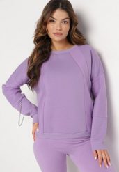 Jasnofioletowa Bluza z Ozdobnym Łańcuszkiem Letonia. Fioletowe bluzy damskie Born2be, z aplikacjami, z bawełny, casualowe, bez ramiączek, bez kaptura. Za 89.99 zł.