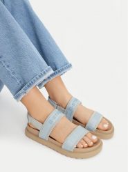 G-Star Raw Sandały CEO-COLS1 Niebieski. Niebieskie sandały damskie G-Star, bez wzorów, ze skóry, bez obcasa, na płaskiej podeszwie, bez zapięcia. Za 114.99 zł.
