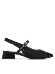 Caprice Czółenka 9-29604-46 Czarny. Czarne czółenka damskie Caprice, bez wzorów, ze skóry, bez obcasa, bez zapięcia. Za 233.99 zł.
