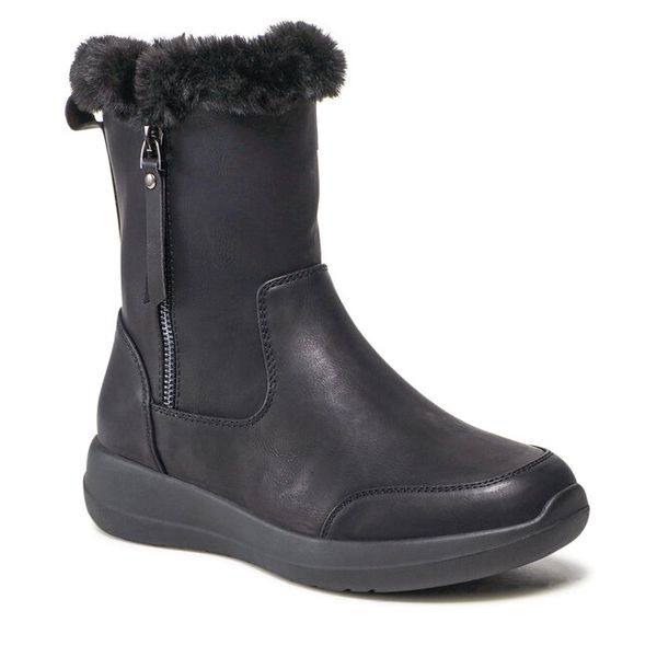 Botki Clara Barson. Czarne botki damskie Clara Barson, bez wzorów, bez obcasa, na płaskiej podeszwie, bez zapięcia. Za 169.99 zł.