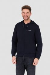 ARMANI EXCHANGE Granatowa bluza z kapturem. Niebieskie bluzy męskie Armani Exchange, l, bez wzorów, z kapturem. W wyprzedaży za 398.99 zł.