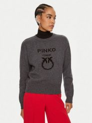 Pinko Sweter Burgos 100414 Y7Z4 Szary Regular Fit. Szare swetry nierozpinane damskie Pinko, s, bez wzorów, z wełny, bez kołnierzyka, bez ramiączek. Za 539.99 zł.