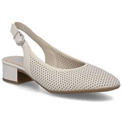 OBUWIE RIEKER. Czółenka damskie Rieker, bez wzorów, ze skóry ekologicznej, bez obcasa, bez zapięcia. Za 329.00 zł.