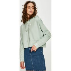 Adidas Originals - Bluza. Zielone bluzy damskie adidas Originals, z aplikacjami, z bawełny, bez ramiączek, z kapturem. W wyprzedaży za 199.90 zł.