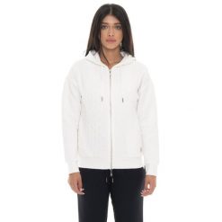 Leone 1947 Braid Damen, Bluza z geflochtenem Stoff, Kapuze, Reißverschluss. Białe bluzy damskie LEONE 1947 APPAREL, bez wzorów, z bawełny, bez ramiączek, bez kaptura. W wyprzedaży za 157.01 zł.
