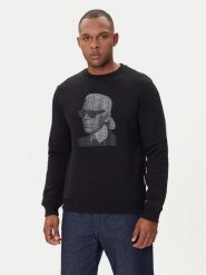 KARL LAGERFELD Bluza 705031 554906 Czarny Regular Fit. Czarne bluzy męskie KARL LAGERFELD, m, bez wzorów, z bawełny, bez ramiączek, bez kaptura. Za 629.99 zł.