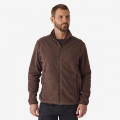 Polar Solognac 100. Brązowe bluzy sportowe męskie SOLOGNAC, l, bez wzorów, z materiału, bez kaptura, outdoorowe. Za 59.99 zł.
