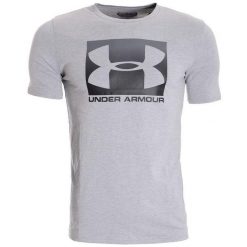 Koszulka sportowa męska Under Armour Boxed Sportstyle. Szare koszulki sportowe męskie Under Armour, m, bez wzorów, bez ramiączek, na fitness i siłownię. Za 89.99 zł.