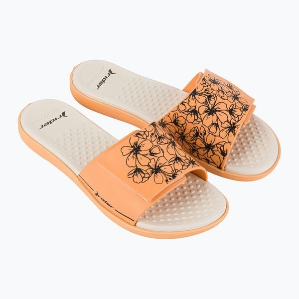 Klapki damskie RIDER Pool V. Brązowe klapki damskie Rider, bez wzorów, sportowe, bez obcasa, bez zapięcia. Za 89.99 zł.