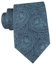 Niebieski Krawat z Gęstym Wzorem Paisley - Chattier. Niebieskie krawaty i muchy Chattier, bez wzorów, z tkaniny, eleganckie. Za 55.00 zł.