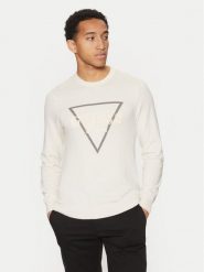 Guess Sweter M5RR02 Z3KI1 Écru Regular Fit. Swetry męskie Guess, m, z aplikacjami, z bawełny, bez kołnierzyka, bez ramiączek. Za 219.99 zł.