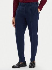 Tommy Hilfiger Spodnie materiałowe Smart Casual MW0MW42708 Granatowy Regular Fit. Niebieskie spodnie materiałowe męskie Tommy Hilfiger, bez wzorów, ze lnu. Za 699.99 zł.