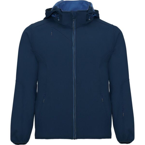 Męska Kurtka Soft Shell Siberia. Czarne kurtki męskie ROLY, m, bez wzorów, z elastanu, z kapturem. Za 172.99 zł.