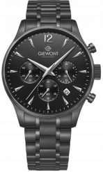 Zegarek Giewont Zegarek Męski Chronograph Sapphire Czarny GW6310-B1. Czarne zegarki męskie Giewont, bez wzorów. Za 221.10 zł.