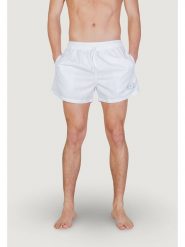 EA7 Emporio Armani Szorty kąpielowe 7M001677 AF13019 M0076 Biały Regular Fit. Białe kąpielówki męskie EA7 Emporio Armani, bez wzorów, z syntetyku. Za 273.05 zł.
