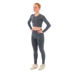 Damski zestaw sportowy Xtreme - legginsy sportowe + sportowy Croptop - Antracyt. Szare legginsy damskie XTREME SOCKSWEAR, xl, bez wzorów, na fitness i siłownię. Za 186.99 zł.